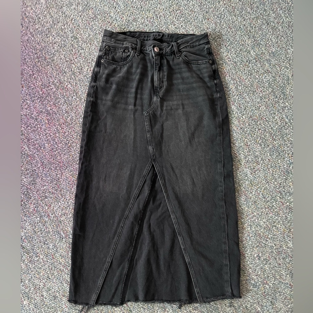 American Eagle High Waisted Denim Maxi Skirt